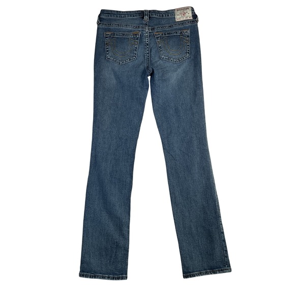 True Religion Billie Mid Rise Straight Leg Blue Denim Jeans Women's 30x30.5 Slim - Picture 10 of 10